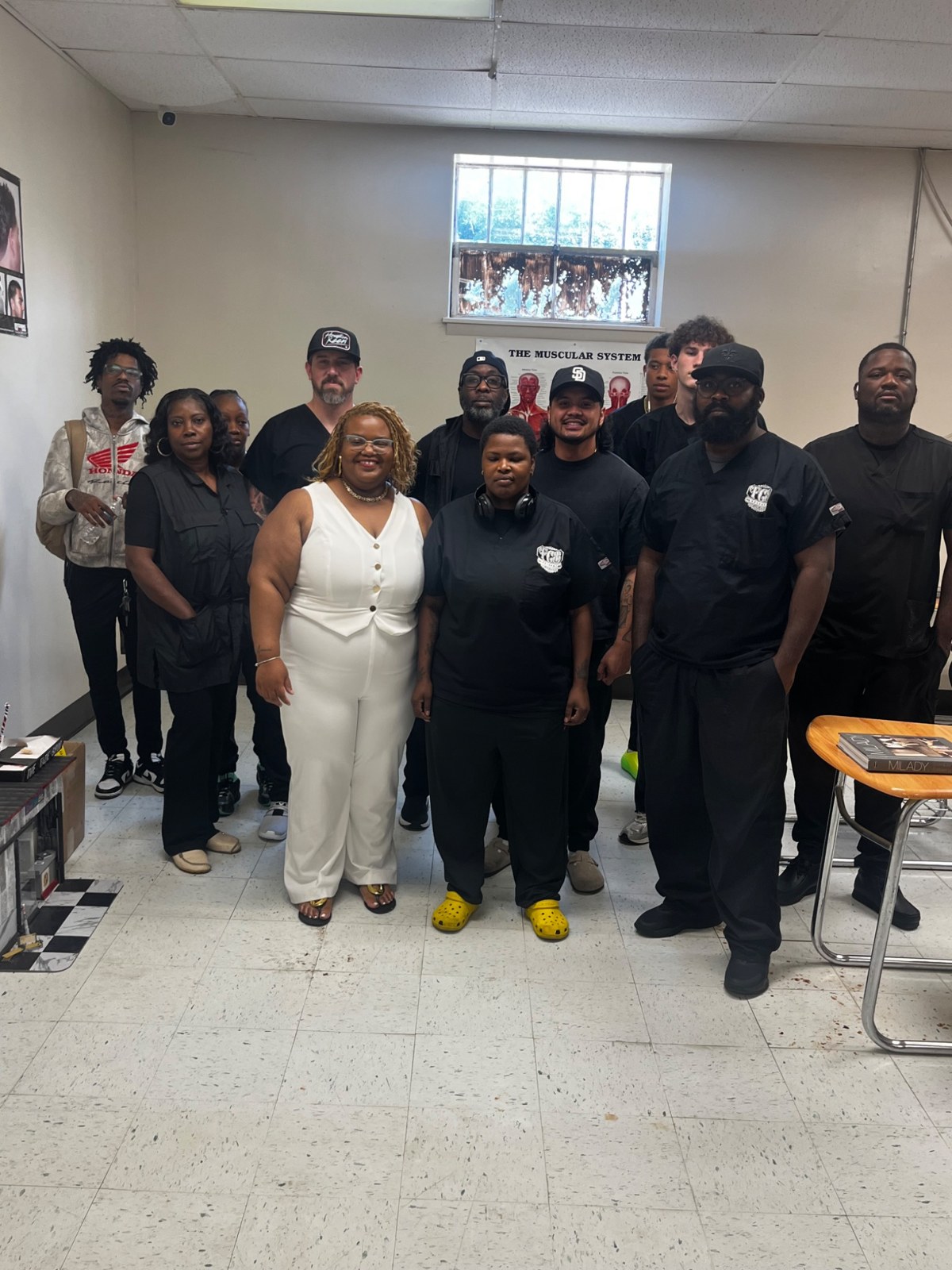 Beauty education participants connecting as a community